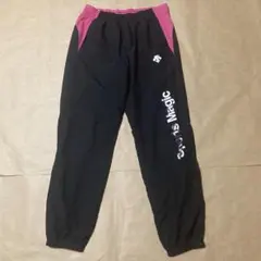 デサントジャージパンツ Lサイズ 黒/ピンク ※ゴムが伸びてます※汚れ多い