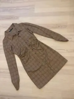ZARA チェック柄 シャツワンピース 長袖
