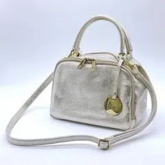 良品　べヴィニ　PLST特注　ショルダーバッグ　2way　ミニボストン　シルバーのサムネイル