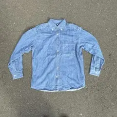 00s ユニクデニムシャツ ボタンダウン Sサイズ