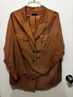 SHIPS ブラウン 長袖ジャケット　ウエストベルト付き