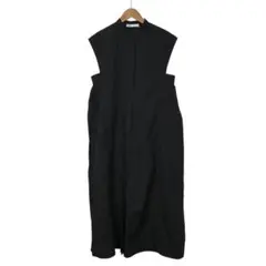 ZARA ザラ　レディースノースリーブシャツワンピース　ワンカラー　ブラック　M