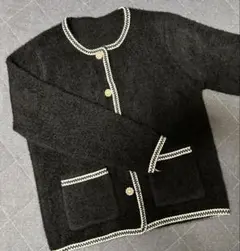 ★新品同様★R.P.S パールボタンノーカラーニットジャケット