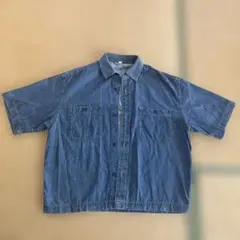 GU デニムシャツ 半袖 ブルー M