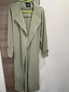 nano universe 春コート カーキグリーンきれいめ