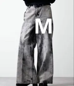 CLEL ヴィンテージデザイン フレアデニムパンツ ブラック系 芸術デニム 