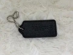 COACH ブラックレザーキーホルダー