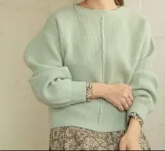 アーバンリサーチ　ミントグリーン リブ編みニット 長袖