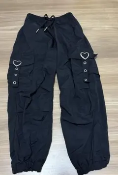 キッズ カーゴパンツ ブラック ハート