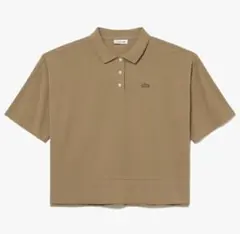 LACOSTE ヘビーウェイト キモノスリーブ 鹿の子地ポロシャツ ブラウン M