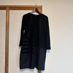 ❤️美品❤️TRUBE 黒長袖カットソーワンピース　ゆるダボ　フリー　レディース