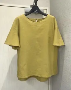 リブインコンフォート 半袖 ブラウス Ｍ　からし色 フレア袖 ストレッチのサムネイル