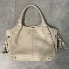 Kate Spade アイボリー タッセル付きバッグ