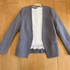 グレー ノーカラージャケット　gu フォーマル 入学式　卒業式　S