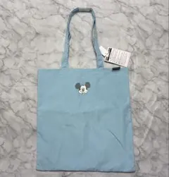 ディズニー　トートバッグ　ミッキー　水色