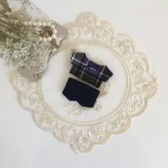 アイナナ ドンぬい シャツ パンツセット コーデュロイ タータンチェック×紺グレ