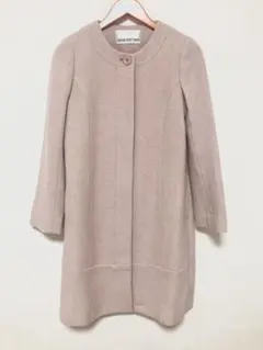 【美品】ナチュラルビューティーベーシック　ノーカラーコート　ロングコート