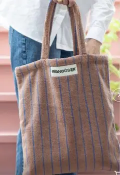 【お盆限定価格】BONGUSTA トートバッグ パイル地 ストライプのサムネイル
