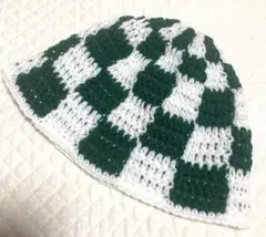 クラッシャーハット　クロシェハット　ビーニー　バケットハット　チェック柄