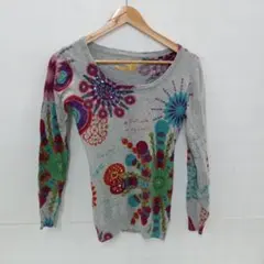 値下◎9.8◎S693◎デシグアル◎ニット◎スパンコール◎グレー