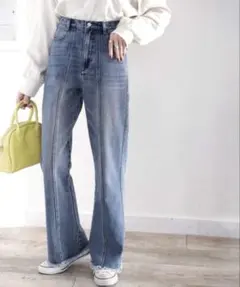 CLASSICALELF 最旬美脚デニム 裾フリンジセミフレアデニムパンツ M