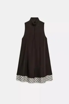 ZARA チェック柄コンビネーションミニワンピース