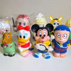 レトロ！キャラクター ソフビ人形 貯金箱 9点セット