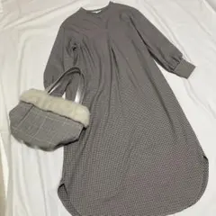 売切りたいので大幅値下です！ PLST ロングワンピース ベージュ×黒