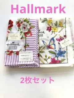 Hallmark ハンカチ 未使用 シール付き 2枚セット 花柄 上品