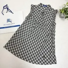 【美品】バーバリーブルーレーベル チェック ロング シャツ ブラウスノースリーブ