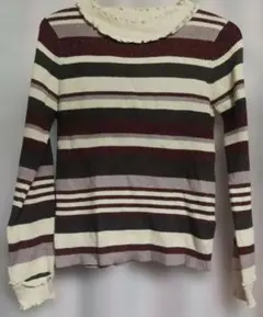 axesfemme ボーダーニット　赤系