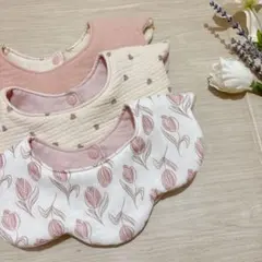 〈No.142〉花びらハンドメイドスタイ3枚セット