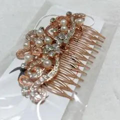 ❤️新品❤️花嫁 クリスタル パール 花 ヘアコーム 結婚式 髪飾り　アクセサリー