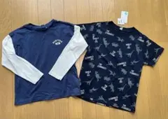 男の子 120長袖 ＆ 130半袖 Tシャツ 2枚セット