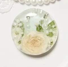 869可憐な♡レジンヘアゴム 緑色カリメロ グリーンブーケ レース入り