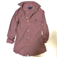 極美品　ポロラルフローレン　ストライプニットドレスシャツ.y2k xs