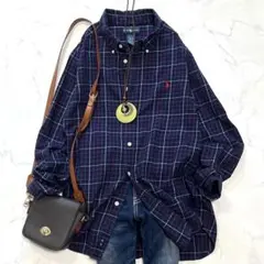 良品✨ラルフローレン BDシャツ チェック ネル生地 L