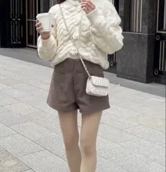 RiLi Tokyo ブラウン ツイード ショートパンツ