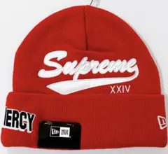 Supreme New Era ニット帽 ビーニー レッド