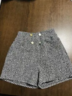 ハイウエストツイード風ショートパンツ