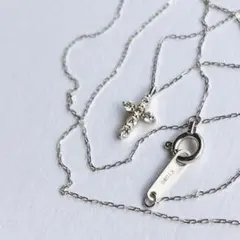 ✦con affetto✦ K10ダイヤモンドクロスネックレス 【購入証明書】有 