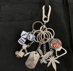 キーホルダー カラビナ キーリング ヴィンテージ アメカジ 鷲 フック シルバー