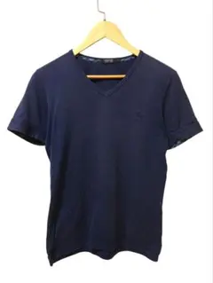 BURBERRY BLACK LABEL ネイビー Vネック Tシャツ　Мサイズ