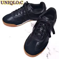 新品 完売品✨️ UNIQLO:C スウェードコンビネーションスニーカー 黒のサムネイル