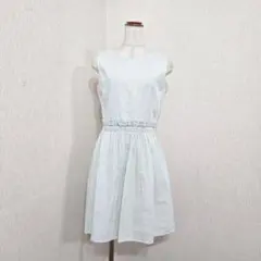 ROPE PICNIC　ストライプノースリーブワンピース（38）グリーン系