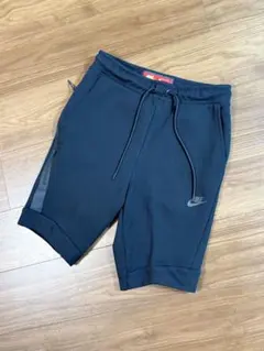 メンズS ブラック テックフリース ハーフパンツ 廃盤 NIKE 赤タグ 黒