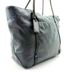 TUMI　トートバッグ　ナイロン　レザー　A4収納可　シルバープレート　ロゴ刻印のサムネイル