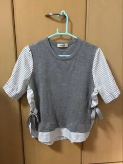 CHILLE ANAP ドッキングカットソー グレー オフィス カジュアル