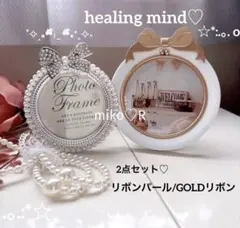 アンティーク　フォトフレーム　White ゴールド　パール　ガラス　写真立て