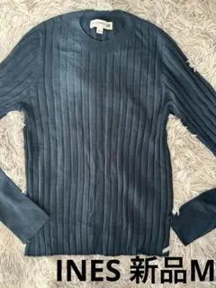 新品ユニクロ イネス コラボ リブニットトップスM グリーン